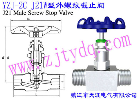 YZJ-2C J21W�����ݼy��ֹ�yYZJ-2C J21W Male Screw Stop Valve
